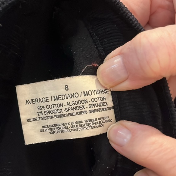 Gloria Vanderbilt - Corduroy Pants - Black - Size 8 - Picture 7 of 8